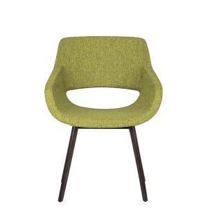 bratti | Sillón Flok Base Madera, Tapizado en Tela