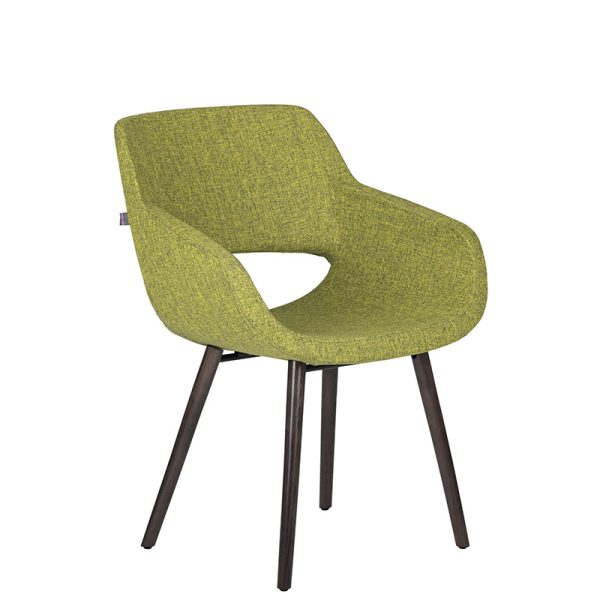 bratti | Sillón Flok Base Madera, Tapizado en Tela - Image 4