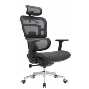 GERSA Silla Ejecutiva E-20201-Negro - Respaldo En Malla y Asiento Tapizado